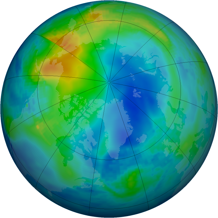 Arctic ozone map for 10 November 1994